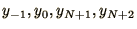 $y_{-1}, y_0, y_{N+1}, y_{N+2}$