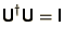 $\bss{U}^\dagger\bss{U} = \bss{I}$