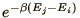 $e^{-\beta\left(E_j - E_i\right)}$